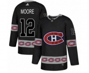 Adidas Montreal Canadiens #12 Dickie Moore Authentic Black Team Logo Fashion NHL Jersey