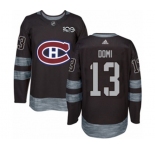Adidas Montreal Canadiens #13 Max Domi Authentic Black 1917-2017 100th Anniversary NHL Jersey