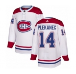 Adidas Montreal Canadiens #14 Tomas Plekanec Authentic White Away NHL Jersey
