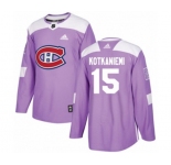 Adidas Montreal Canadiens #15 Jesperi Kotkaniemi Authentic Purple Fights Cancer Practice NHL Jersey