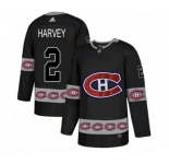 Adidas Montreal Canadiens #2 Doug Harvey Authentic Black Team Logo Fashion NHL Jersey