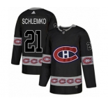 Adidas Montreal Canadiens #21 David Schlemko Authentic Black Team Logo Fashion NHL Jersey