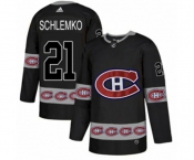 Adidas Montreal Canadiens #21 David Schlemko Authentic Black Team Logo Fashion NHL Jersey