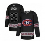 Adidas Montreal Canadiens #29 Ken Dryden Authentic Black Team Logo Fashion NHL Jersey