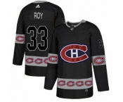Adidas Montreal Canadiens #33 Patrick Roy Authentic Black Team Logo Fashion NHL Jersey