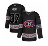 Adidas Montreal Canadiens #37 Antti Niemi Authentic Black Team Logo Fashion NHL Jersey