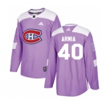 Adidas Montreal Canadiens #40 Joel Armia Authentic Purple Fights Cancer Practice NHL Jersey