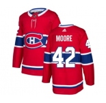 Adidas Montreal Canadiens #42 Dominic Moore Premier Red Home NHL Jersey
