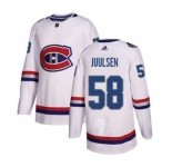 Adidas Montreal Canadiens #58 Noah Juulsen Authentic White 2017 100 Classic NHL Jersey