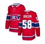 Adidas Montreal Canadiens #58 Noah Juulsen Premier Red Home NHL Jersey
