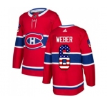 Adidas Montreal Canadiens #6 Shea Weber Authentic Red USA Flag Fashion NHL Jersey