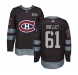 Adidas Montreal Canadiens #61 Xavier Ouellet Authentic Black 1917-2017 100th Anniversary NHL Jersey