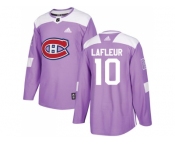 Men Adidas Montreal Canadiens #10 Guy Lafleur Purple Authentic Fights Cancer Stitched NHL Jersey