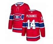 Men Adidas Montreal Canadiens #14 Tomas Plekanec Red Home Authentic Stitched NHL Jersey