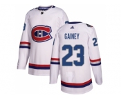 Men Adidas Montreal Canadiens #23 Bob Gainey White Authentic 2017 100 Classic Stitched NHL Jersey