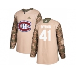 Men Adidas Montreal Canadiens #41 Paul Byron Camo Authentic 2017 Veterans Day Stitched NHL Jersey