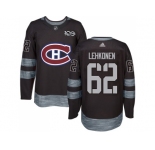 Men Adidas Montreal Canadiens #62 Artturi Lehkonen Black 1917-2017 100th Anniversary Stitched NHL Jersey