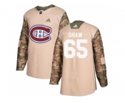 Men Adidas Montreal Canadiens #65 Andrew Shaw Camo Authentic 2017 Veterans Day Stitched NHL Jersey