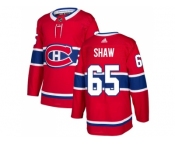 Men Adidas Montreal Canadiens #65 Andrew Shaw Red Home Authentic Stitched NHL Jersey