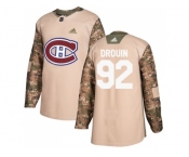 Men Adidas Montreal Canadiens #92 Jonathan Drouin Camo Authentic 2017 Veterans Day Stitched NHL Jersey