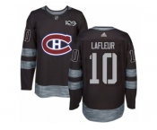 Men's Adidas Montreal Canadiens #10 Guy Lafleur Authentic Black 1917-2017 100th Anniversary NHL Jersey