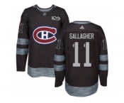 Men's Adidas Montreal Canadiens #11 Brendan Gallagher Authentic Black 1917-2017 100th Anniversary NHL Jersey
