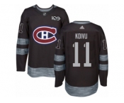 Men's Adidas Montreal Canadiens #11 Saku Koivu Authentic Black 1917-2017 100th Anniversary NHL Jersey
