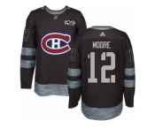 Men's Adidas Montreal Canadiens #12 Dickie Moore Authentic Black 1917-2017 100th Anniversary NHL Jersey