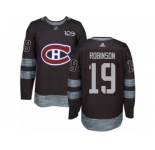 Men's Adidas Montreal Canadiens #19 Larry Robinson Authentic Black 1917-2017 100th Anniversary NHL Jersey