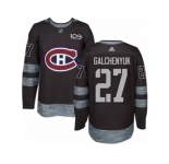 Men's Adidas Montreal Canadiens #27 Alex Galchenyuk Authentic Black 1917-2017 100th Anniversary NHL Jersey
