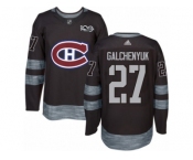 Men's Adidas Montreal Canadiens #27 Alex Galchenyuk Authentic Black 1917-2017 100th Anniversary NHL Jersey