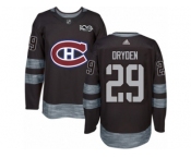 Men's Adidas Montreal Canadiens #29 Ken Dryden Authentic Black 1917-2017 100th Anniversary NHL Jersey