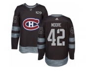 Men's Adidas Montreal Canadiens #42 Dominic Moore Authentic Black 1917-2017 100th Anniversary NHL Jersey