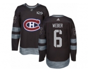 Men's Adidas Montreal Canadiens #6 Shea Weber Authentic Black 1917-2017 100th Anniversary NHL Jersey