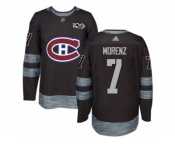 Men's Adidas Montreal Canadiens #7 Howie Morenz Authentic Black 1917-2017 100th Anniversary NHL Jersey