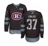 Men's Canadiens #37 Keith Kinkaid Black 1917-2017 100th Anniversary Stitched Hockey Jersey