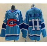 Men's Montreal Canadiens #11 Brendan Gallagher Blue 2022 Reverse Retro Stitched Jersey