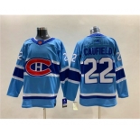 Men's Montreal Canadiens #22 Cole Caufield 2022-23 Reverse Retro Stitched Jersey