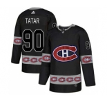 Men's Montreal Canadiens #90 Tomas Tatar Black Team Logo Fashion Stitched Hockey Jersey
