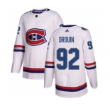 Men's Montreal Canadiens #92 Jonathan Drouin White 2017 100 Classic Stitched Hockey Jersey