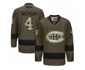 Montreal Canadiens #4 Jean Beliveau Green Salute to Service Stitched NHL Jersey