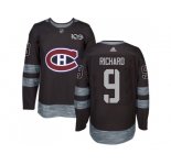 Montreal Canadiens #9 Maurice Richard Black 1917-2017 100th Anniversary Stitched NHL Jersey