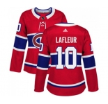 Women Adidas Montreal Canadiens #10 Guy Lafleur Authentic Red Home NHL Jersey