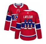 Women Adidas Montreal Canadiens #10 Guy Lafleur Authentic Red USA Flag Fashion NHL Jersey