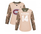 Women Adidas Montreal Canadiens #14 Tomas Plekanec Camo Authentic 2017 Veterans Day Stitched NHL Jersey