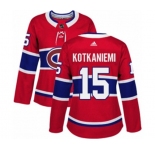 Women Adidas Montreal Canadiens #15 Jesperi Kotkaniemi Authentic Red Home NHL Jersey