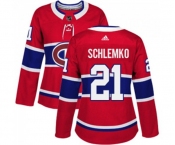 Women Adidas Montreal Canadiens #21 David Schlemko Authentic Red Home NHL Jersey