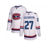 Women Adidas Montreal Canadiens #27 Alex Galchenyuk White Authentic 2017 100 Classic Stitched NHL Jersey