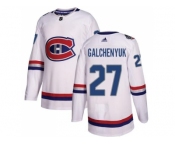 Women Adidas Montreal Canadiens #27 Alex Galchenyuk White Authentic 2017 100 Classic Stitched NHL Jersey