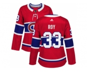 Women Adidas Montreal Canadiens #33 Patrick Roy Red Home Authentic Stitched NHL Jersey